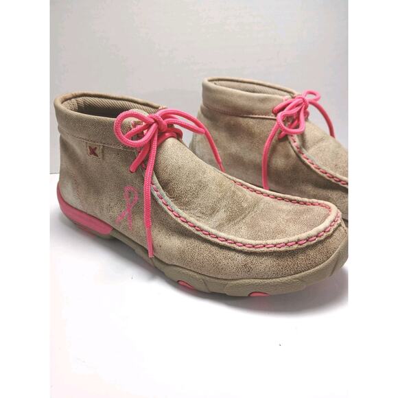 Twisted X Pink Leather Chukkas Breast Cancer Awareness WDM0012 Size 8M - Picture 1 of 8